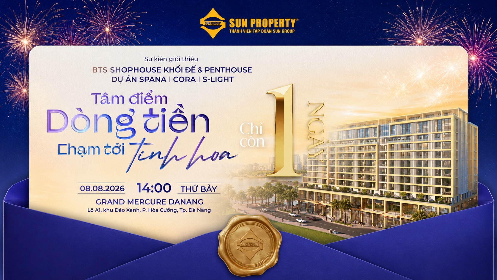 ✨ ĐẾM NGƯỢC 1 NGÀY TỚI SỰ KIỆN "TÂM ĐIỂM DÒNG TIỀN - CHẠM TỚI TINH HOA"