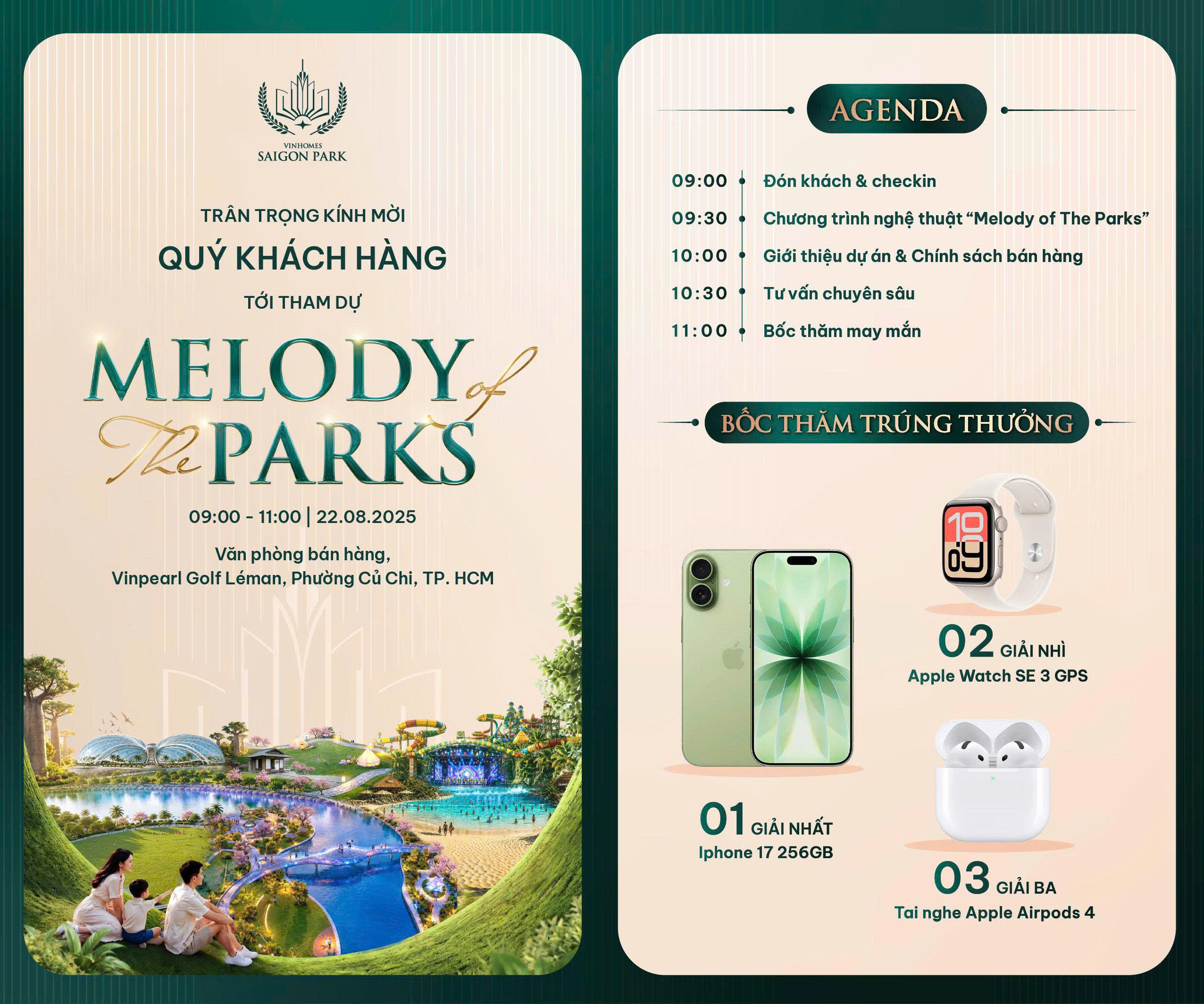 🔥 THÔNG BÁO SỰ KIỆN CUỐI TUẦN – MELODY OF THE PARKS 🔥