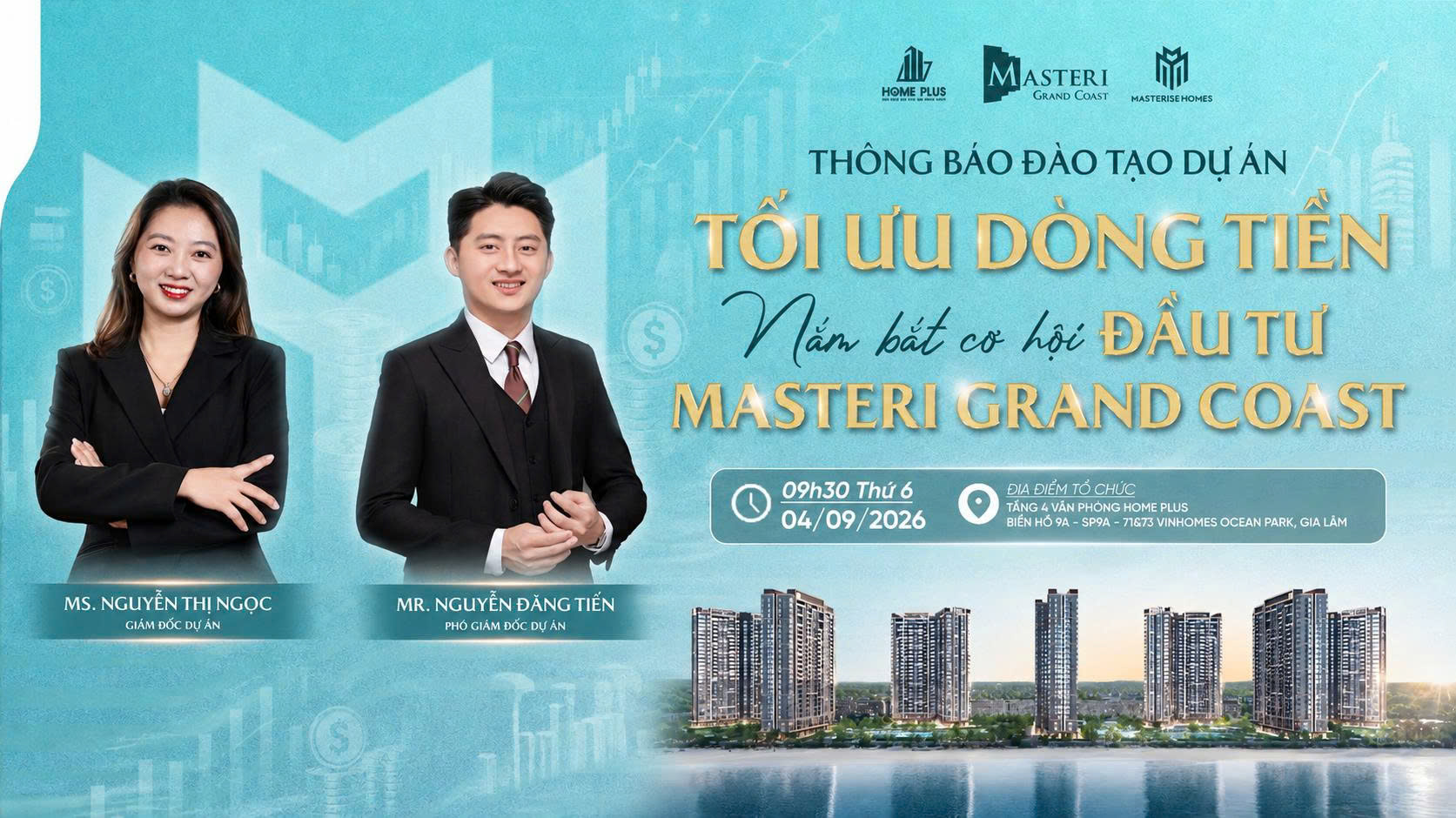 🔥 THÔNG BÁO ĐÀO TẠO DỰ ÁN MASTERI GRAND COAST 🔥  TỐI ƯU DÒNG TIỀN – NẮM BẮT CƠ HỘI ĐẦU TƯ