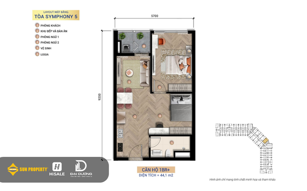 Căn hộ 1BR+ A