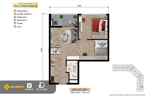Căn hộ 1BR+ B