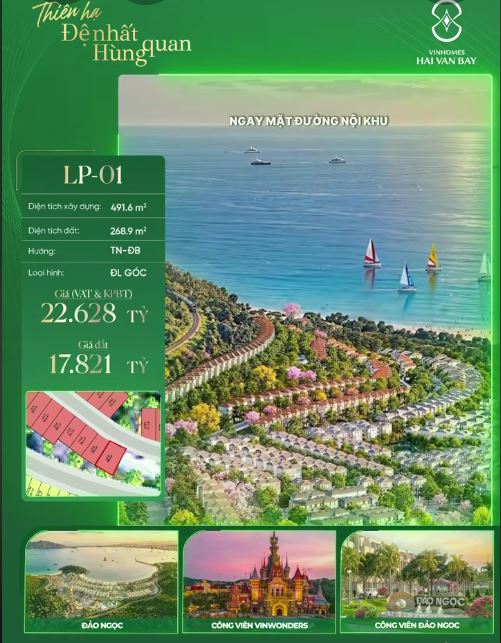 LP-01 – CĂN ĐƠN LẬP NGAY MẶT ĐƯỜNG NỘI KHU - ÔM TRỌN VIEW BIỂN | ĐẢO NGỌC