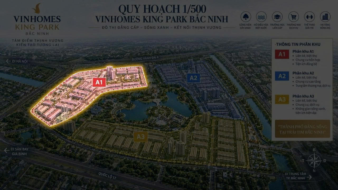 Mặt bằng PHÂN KHU A1 - VINHOMES KING PARK