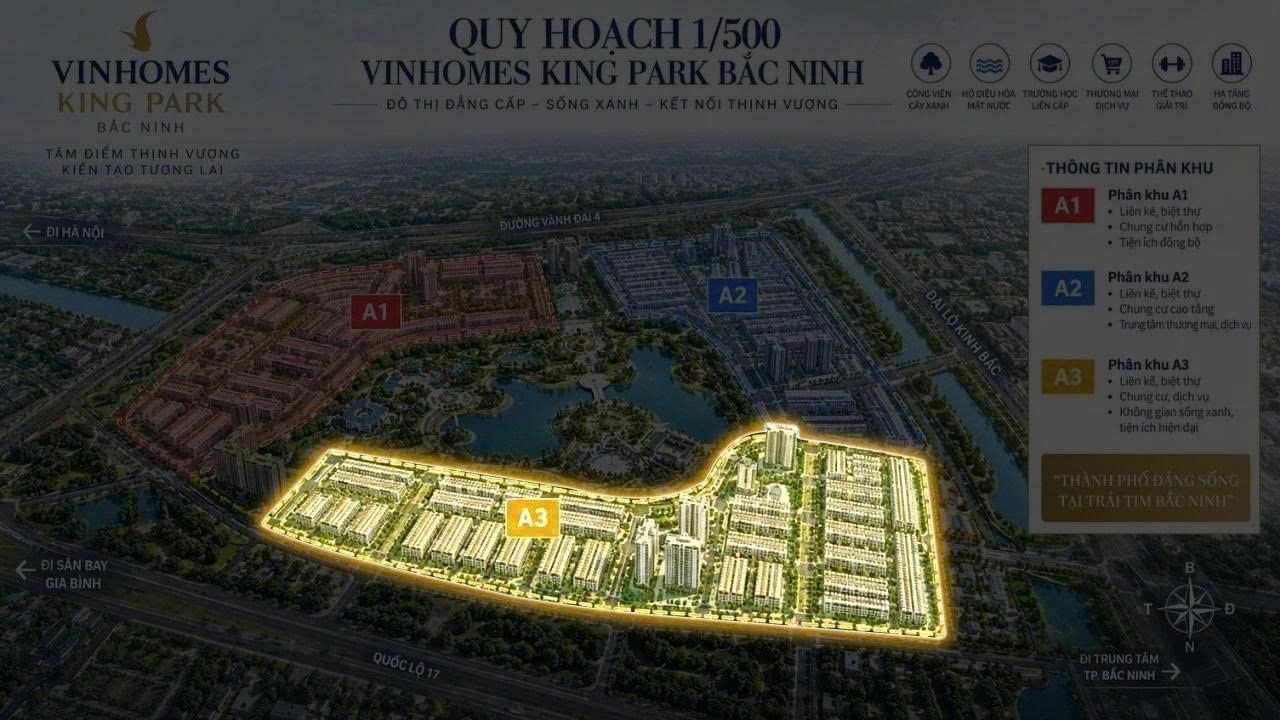 Mặt bằng PHÂN KHU A3 - VINHOMES KING PARK