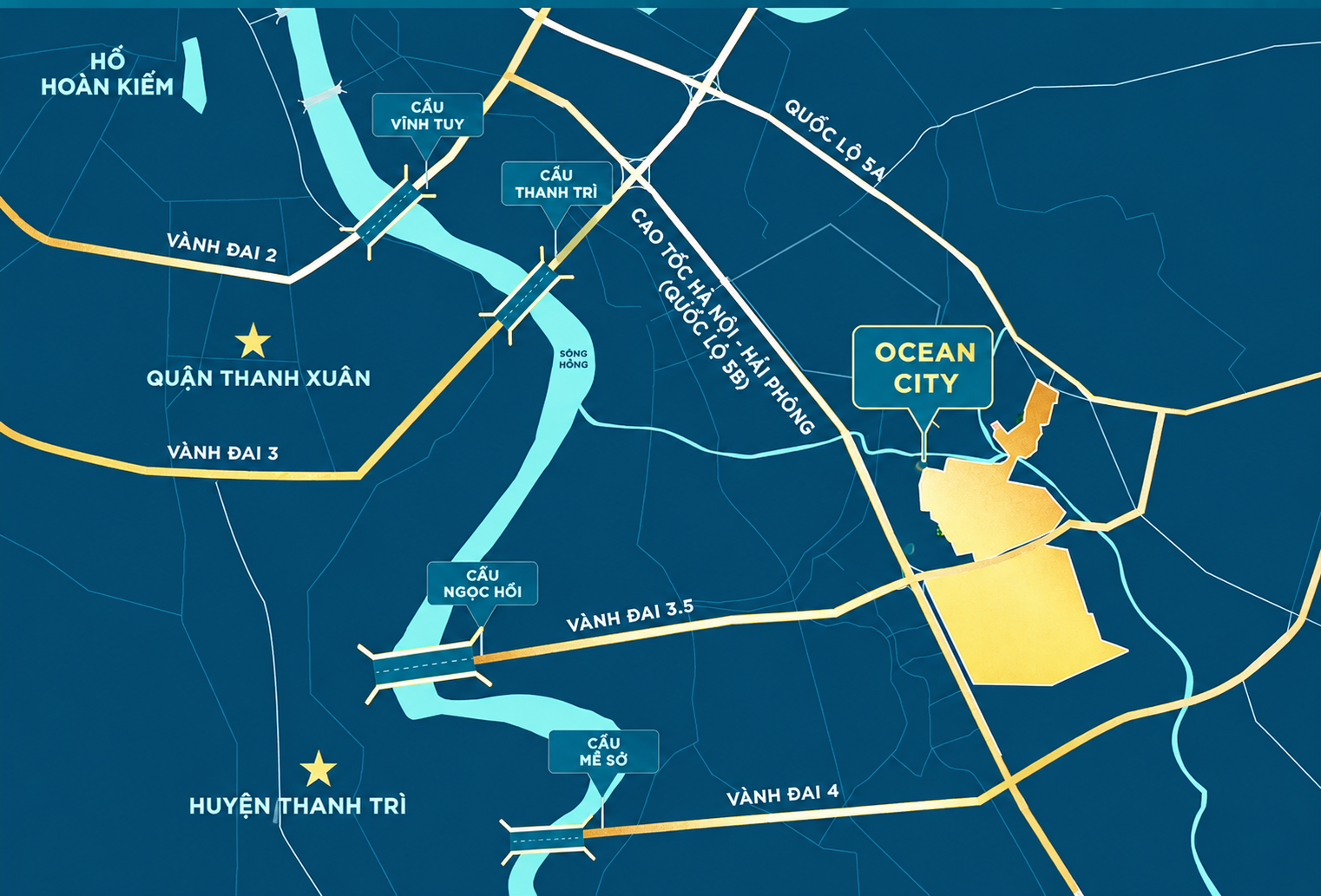 Vị trí dự án VINHOMES OCEAN PARK 2 & 3
