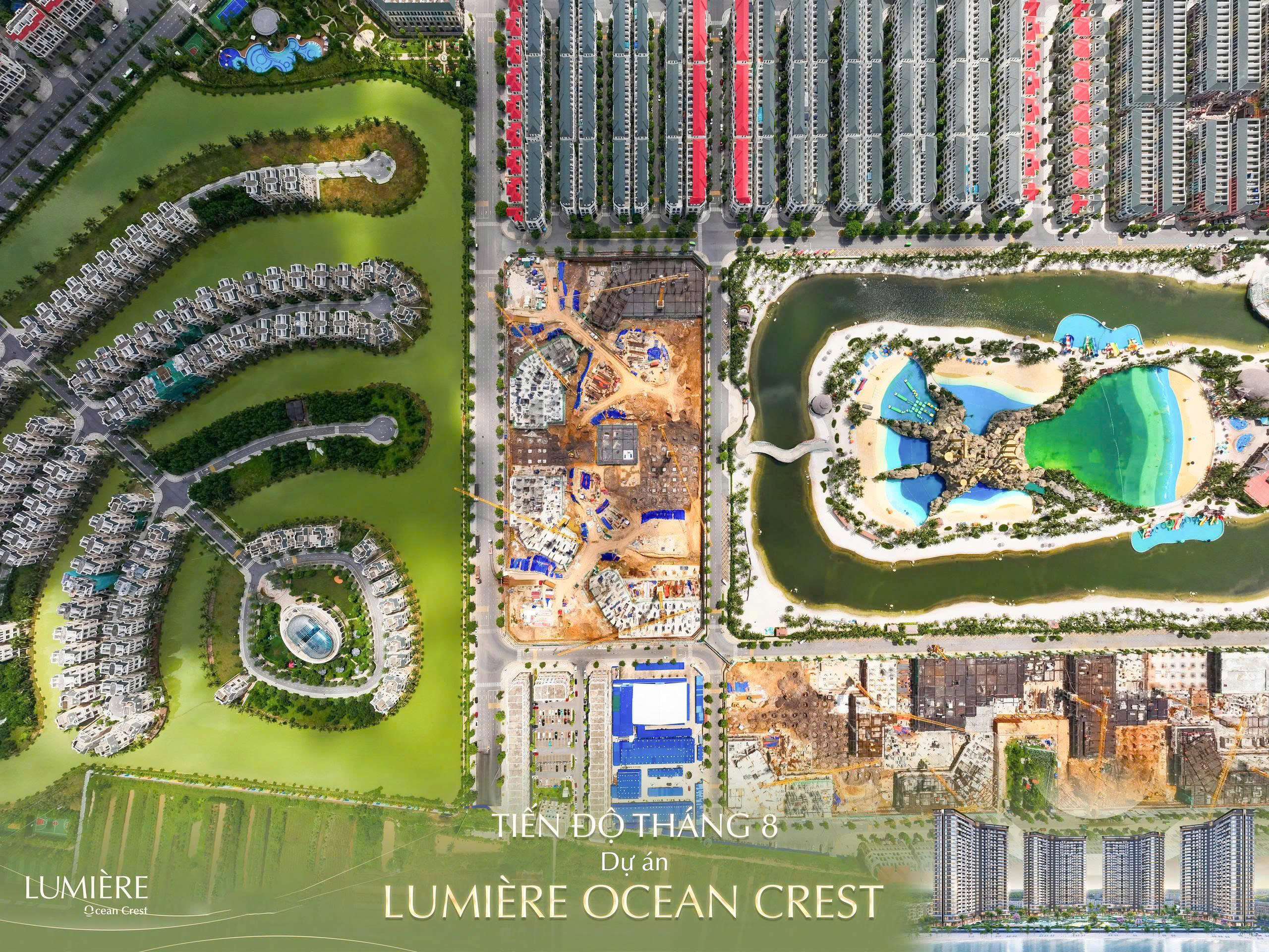 Tiến độ dự án Lumiere Ocean Crest tháng 8/2026