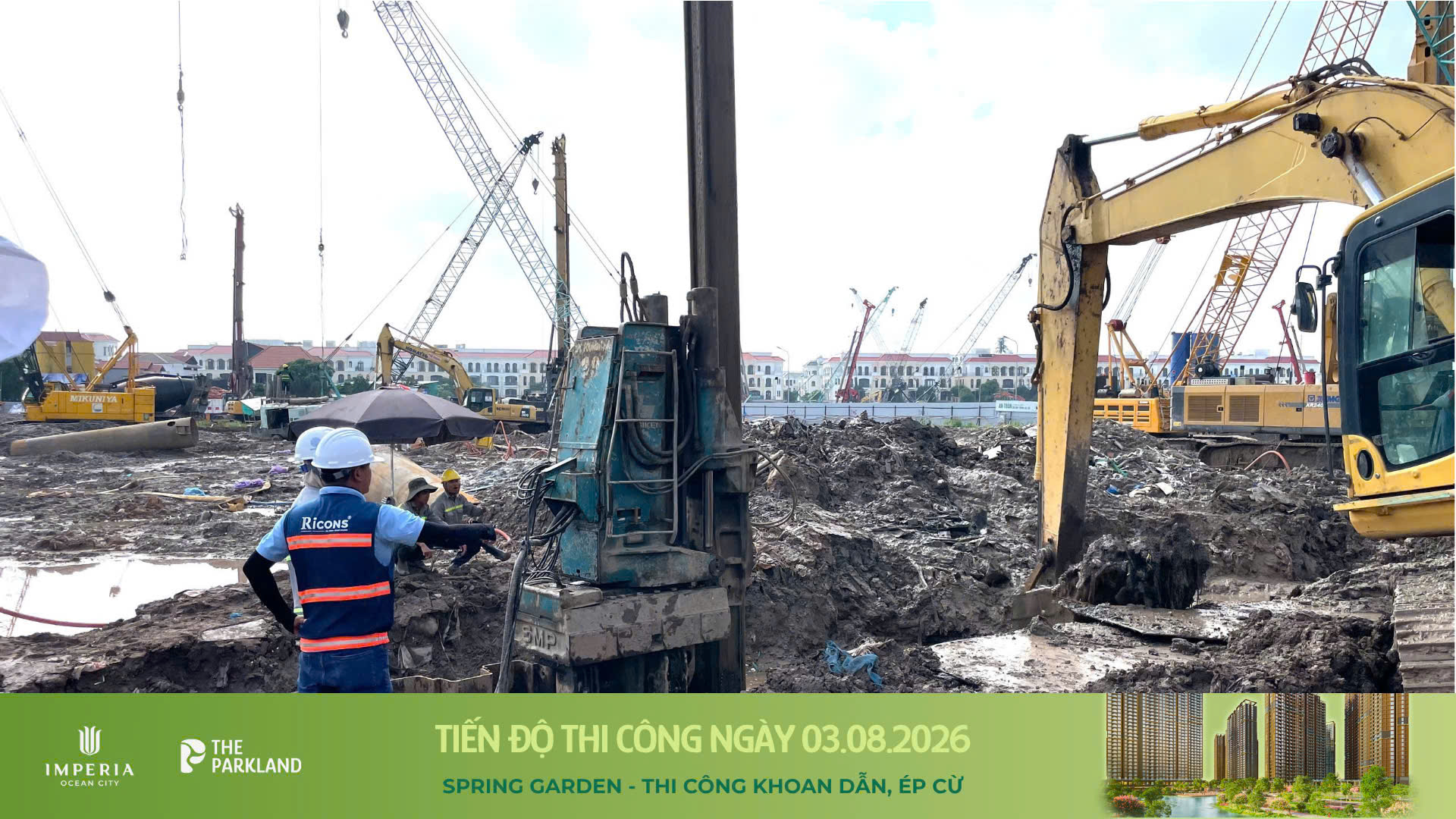 Công trường The Parkland 03/08/2026